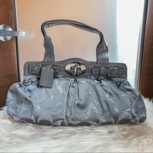 Silver Signature Coach Bag